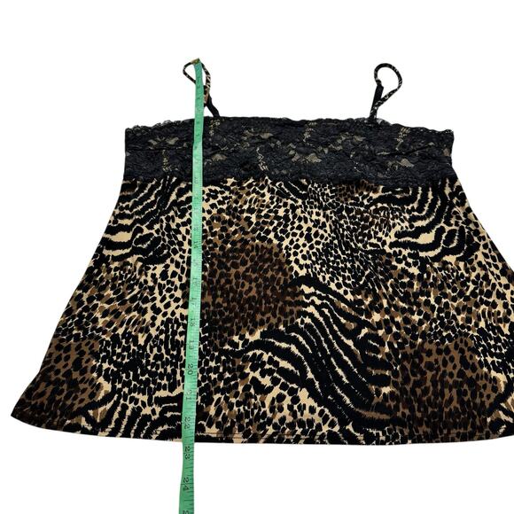 GEORGE Animal Print Lace Cami Tank Top Size Large 12-14 Sleep Pajama Stretch - Picture 8 of 8